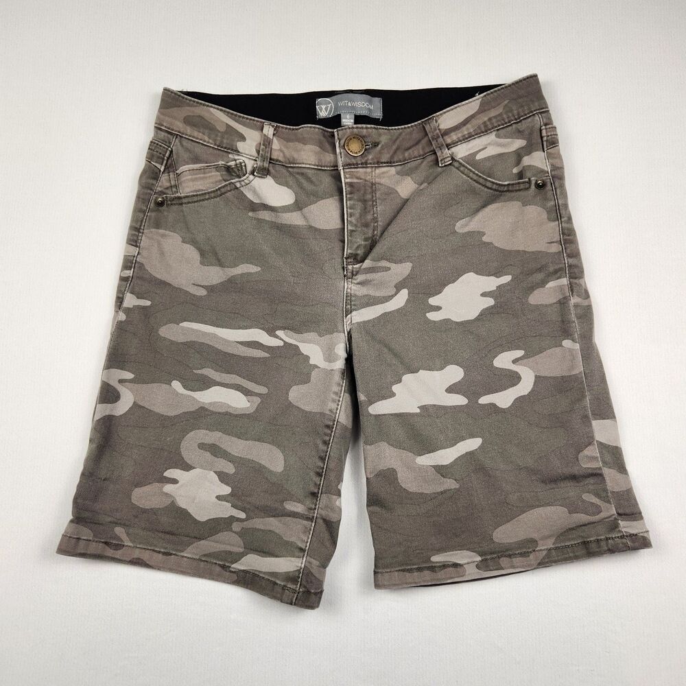 Wit & Wisdom "Ab"solution Camo Shorts Stretch Twill Womens 6 Bermuda Utility